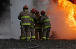 Industrial Firefighters at Work